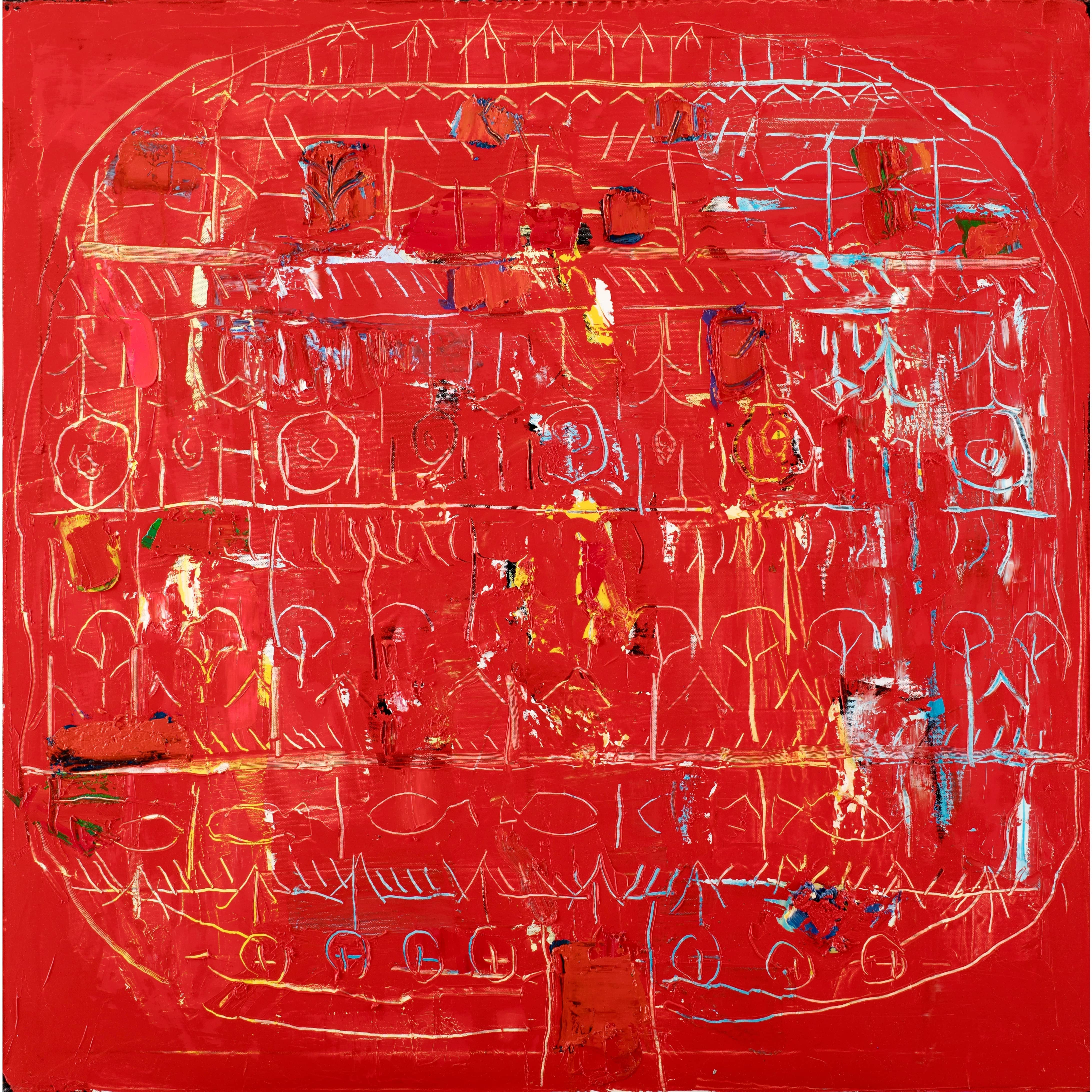 Blossom_ 100x100 cm_ oil on canvas_2017 Ganna Kryvolap